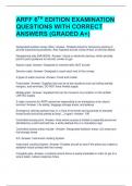 ARFF 6TH EDITION EXAMINATION QUESTIONS WITH CORRECT ANSWERS &lpar;GRADED A&plus;&rpar; 