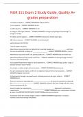 NUR 111 Exam 2 Study Guide&comma; Quality A&plus; grades preparation