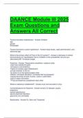 DAANCE Module III 2025 Exam Questions and Answers All Correct 