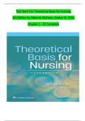 Test Bank For Theoretical Basis for Nursing  6th Edition by Melanie McEwen&semi; Evelyn M&period; Wills Chapter 1 - 23 Complete &emsp;