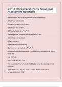OBT 3&vert;175 Comprehensive Knowledge Assessment Questions With Correct Answers&vert;31 Pages