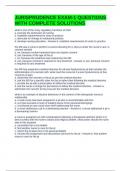 JURISPRUDENCE EXAM-1 QUESTIONS WITH COMPLETE SOLUTIONS