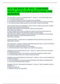 HCA 105 ROLE OF HCA&comma; ASSIGNED TASKS&comma; DOT'S EXAM QUESTIONS AND ANSWERS