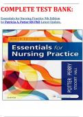 COMPLETE TEST BANK&colon;  Essentials for Nursing Practice 9th Edition by Patricia A&period; Potter RN PhD Latest Update&period;