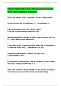 Rhode Island Driving Test Exam Questions With 100&percnt; Correct Answers 