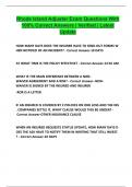 Rhode Island Adjuster Exam Questions With 100&percnt; Correct Answers &vert; Verified &vert; Latest Update