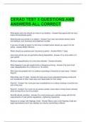 CERAD TEST 2 QUESTIONS AND ANSWERS ALL CORRECT 