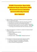 IC&RC Prevention Specialist  Combined Exam Questions With  Reviewed Correct Detailed  Answers&sol;Already Passed   New Update&excl;&excl; 