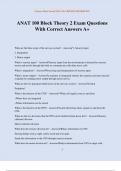 ANAT 100 Block Theory 2 Exam Questions With Correct Answers A&plus;