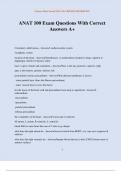 ANAT 100 Exam Questions With Correct Answers A&plus;