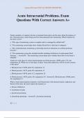 Acute Intracranial Problems&period; Exam Questions With Correct Answers A&plus;