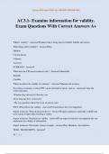 AC3&period;1- Examine information for validity&period; Exam Questions With Correct Answers A&plus;