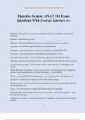Digestive System&colon; ANAT 201 Exam Questions With Correct Answers A&plus;