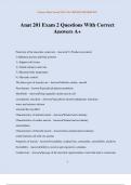 Anat 201 Exam 2 Questions With Correct Answers A&plus;