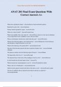 ANAT 201 Final Exam Questions With Correct Answers A&plus;