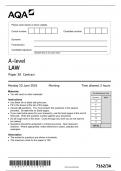 AQA A-level LAW Paper 3A  Contract  June 2024 &plus; MS