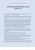 ASAP Exam Questions With Correct Answers A&plus;