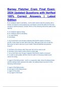 Barney Fletcher Cram Final Exam Questions & answers