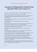 Assessment of Integumentary Function Exam Questions With Correct Answers A&plus;