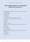 AWS Cloud Practitioner&period; Exam Questions With Correct Answers A&plus;