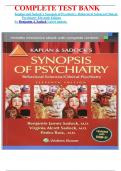COMPLETE TEST BANK Kaplan and Sadock's Synopsis of Psychiatry&colon; Behavioral Sciences&sol;Clinical Psychiatry Eleventh Edition by Benjamin J&period; Sadock Latest update&period;