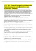 MKT 341 Exam 3 International Marketing Latest study set with Questions and simplified Answers