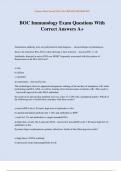 BOC Immunology Exam Questions With Correct Answers A&plus;
