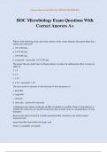 BOC Microbiology Exam Questions With Correct Answers A&plus;