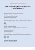 BOC Microbiology Exam Questions With Correct Answers A&plus;