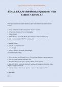 FINAL EXAM &lpar;Bob Brooks&rpar; Questions With Correct Answers A&plus;