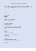 CEA Exam Questions With Correct Answers A&plus;