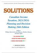Solutions for Canadian Income Taxation&comma; 2023&sol;2024&colon; Planning and Decision Making 26th Edition By William Buckwold&comma; Chapter 1-23 &vert; All Chapters&period;