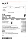 VERIFIED&sol;AQA 2024 GCSE MATHEMATICS Foundation Tie 8300&sol;2F Paper 2 CalculatorMERGED QUESTION PAPER> MARK SCHEME> 100&percnt; GUARANTEE