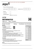 VERIFIED&sol;AQA 2024 GCSE MATHEMATICS Higher Tier 8300&sol;2H Paper 2 Calculator MERGED QUESTION PAPER> MARK SCHEME> 100&percnt; GUARANTEE