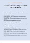 Second Exam for CHSO 404 Questions With Correct Answers A&plus;