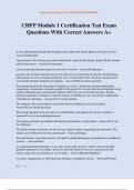 CHFP Module 1 Certification Test Exam Questions With Correct Answers A&plus;