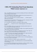CIEG 391 Estimating Final Exam Questions With Correct Answers A&plus;