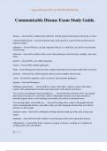 Communicable Disease Exam Study Guide