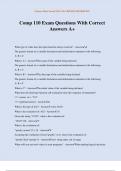 Comp 110 Exam Questions With Correct Answers A&plus;