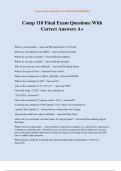 Comp 110 Final Exam Questions With Correct Answers A&plus;
