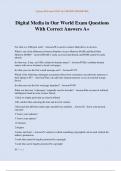 Digital Media in Our World Exam Questions With Correct Answers A&plus;