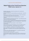 Digital Media in Our World Exam Questions With Correct Answers A&plus;