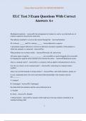 ELC Test 3 Exam Questions With Correct Answers A&plus;