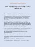 ELC Final Exam Questions With Correct Answers A&plus;