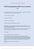 EFM Exam Questions With Correct Answers A&plus;