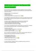 CNOR Exam Complete Set Review With Correct Answers&period;
