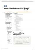 Web Programming: Web Frameworks and Django Lecture Notes 