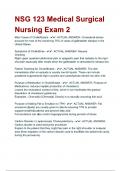 NSG 123 Medical Surgical Nursing Exam 2 Questions with 100&percnt; Correct Answers &vert; Verified &vert; Latest Update 2025