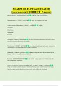 PHARM 100 PCP Final UPDATED Questions and CORRECT Answers