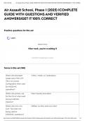 Air Assault School&comma; Phase I &lpar;2025&rpar; &vert;COMPLETE GUIDE WITH QUESTIONS AND VERIFIED ANSWERS&vert;GET IT 100&percnt; CORRECT